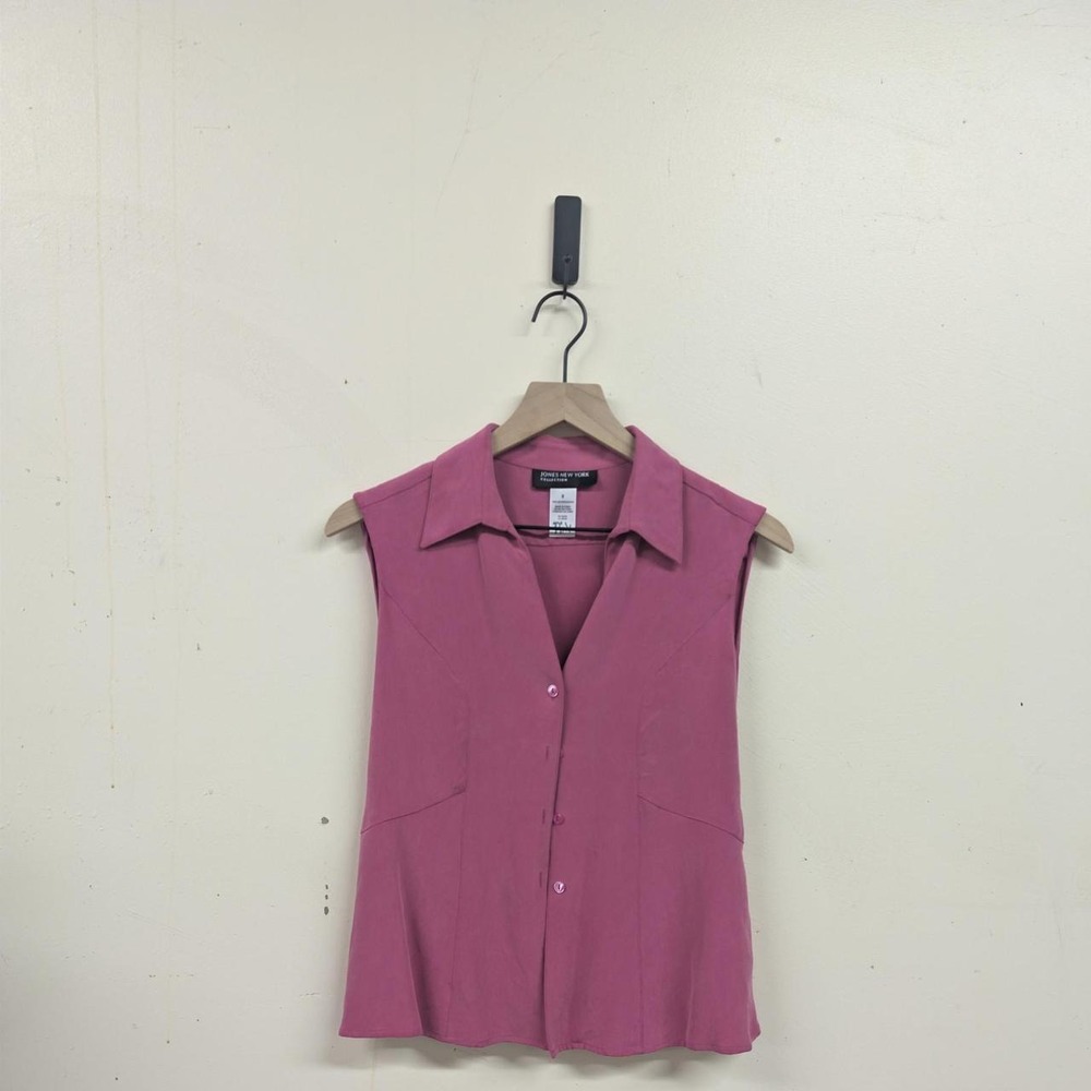 Jones New York Collection Pink Silk Blouse Size 8